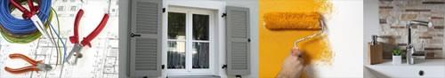 Renovieren, neues Bad, frische Farbe, neue Fenster
